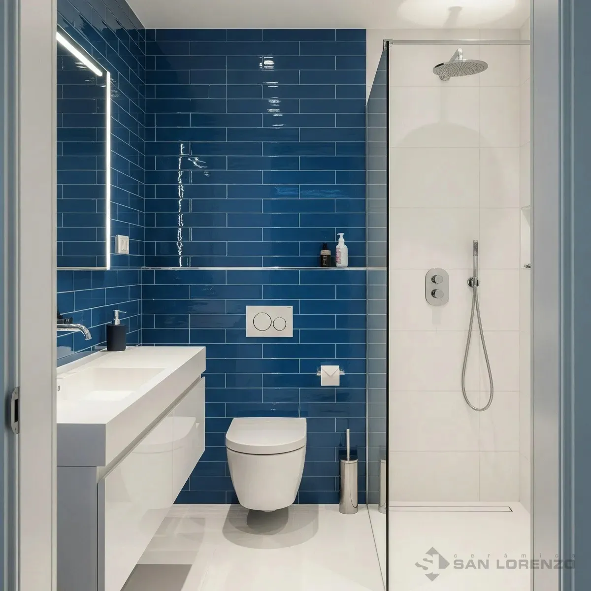 SUBWAY FLOW COSMIC BLUE 7.7X30.5 ROCA