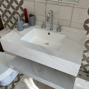 MESADA RACK 60CM Y 80CM CARRARA 80X48 C/ESTANTE - Image 2