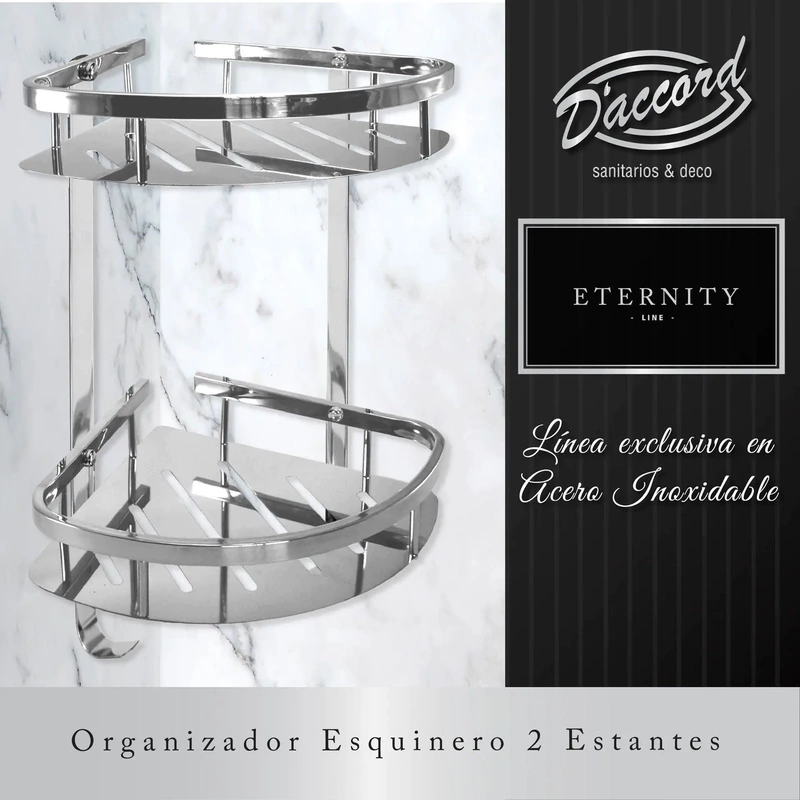 ESQUINERO CROMADO DOBLE O SIMPLE PARA BAÑO DACCORD