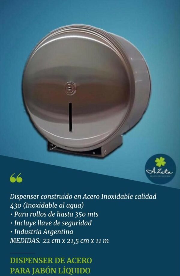 DISPENSER PORTARROLLO ACERO PREMIUN