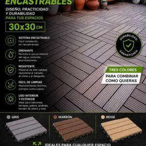 PISOS DECK ENCASTRABLES 30X30 ALTA DURABILIDAD -4 COLORES-